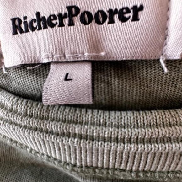 Richer Poorer Cotton Relaxed Tee Sweatshirt In Sage Normcore Minimalist - Picture 5 of 8